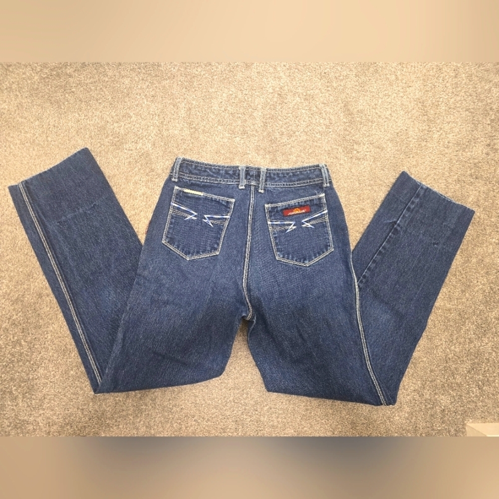 1980's Vintage Jordache Jeans Dark Wash Embroidered Back Pockets